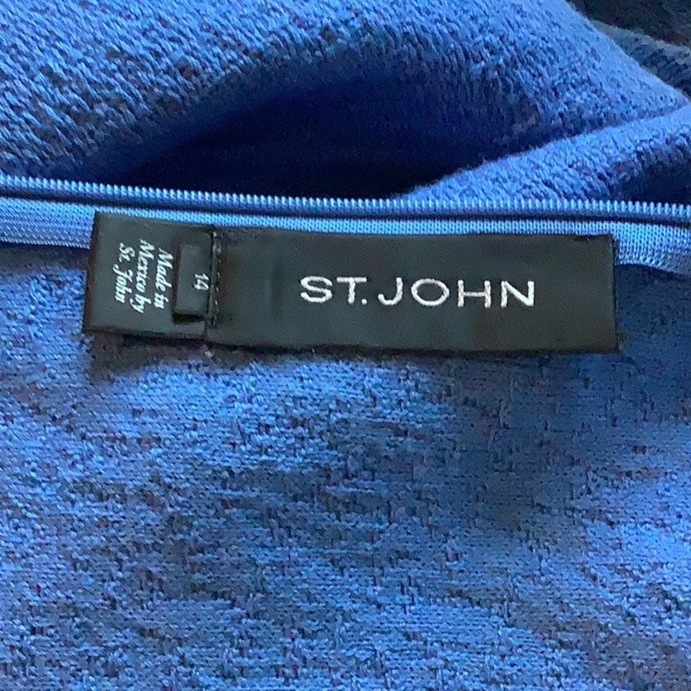 St. John Blue Sleeveless Knee-length Sheath - Picture 8 of 12